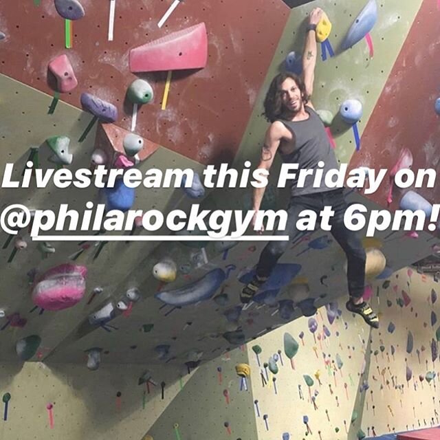 My two favorite activities, playing guitar and rock climbing are coming together this Friday at 6pm EST! Tune in to @philarockgym to catch me playing some tunes. I love that gym and I&rsquo;m honored to play music on their platform. Come hang! Also, 