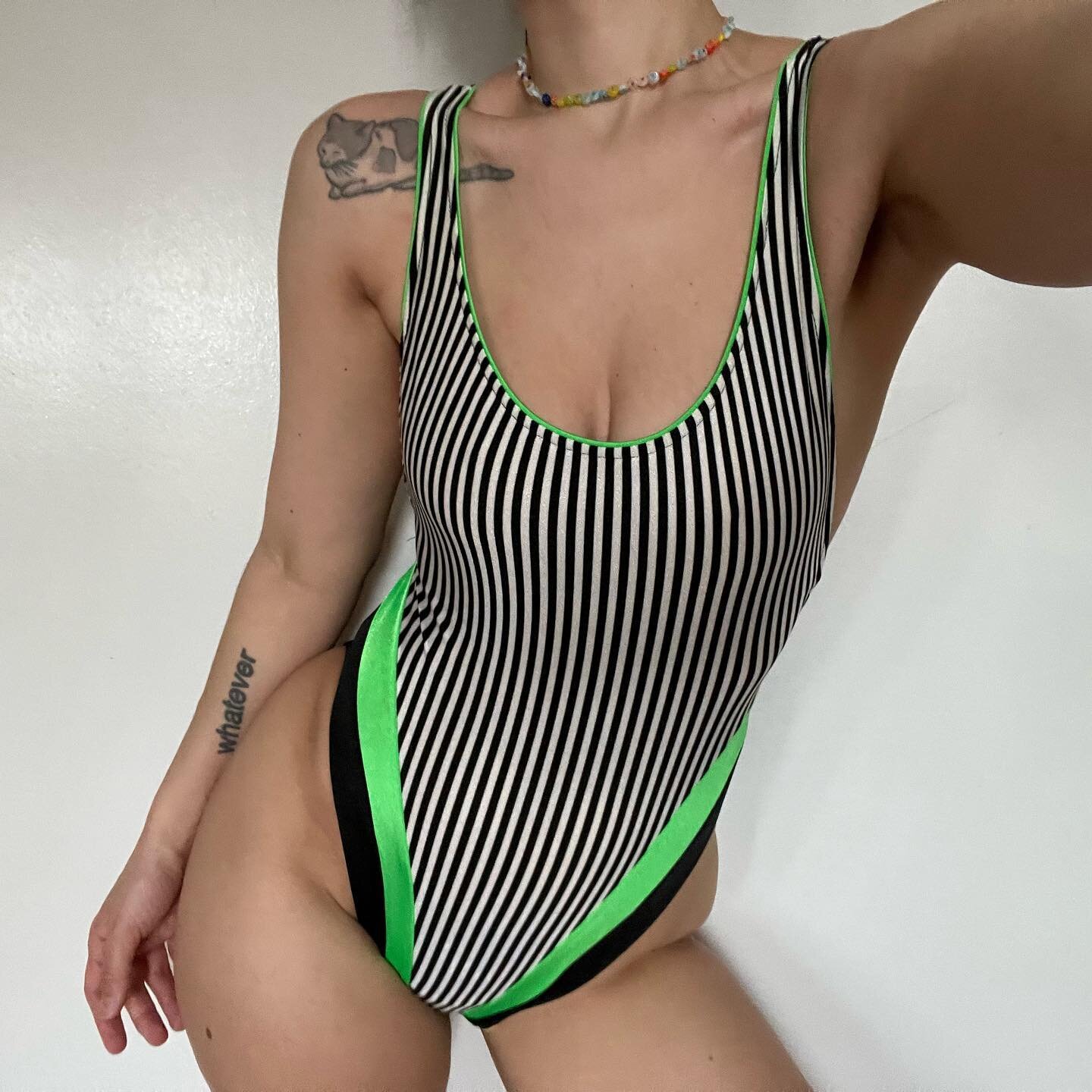 📞the 1980s are calling. This bold one piece is super high leg and has a plunging neckline and criss cross straps in the back. Super rare &amp; fun as hell. Size marked 9/10, runs small like a 6 &bull; $55 &bull; dm to purchase