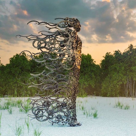 Sculpture inspired by Penny Hardy's original, “You Blew Me Away.” The artist of this piece is unknown. If you know who the artist is, please let us know, so we can give credit, where credit is due! Thanks!