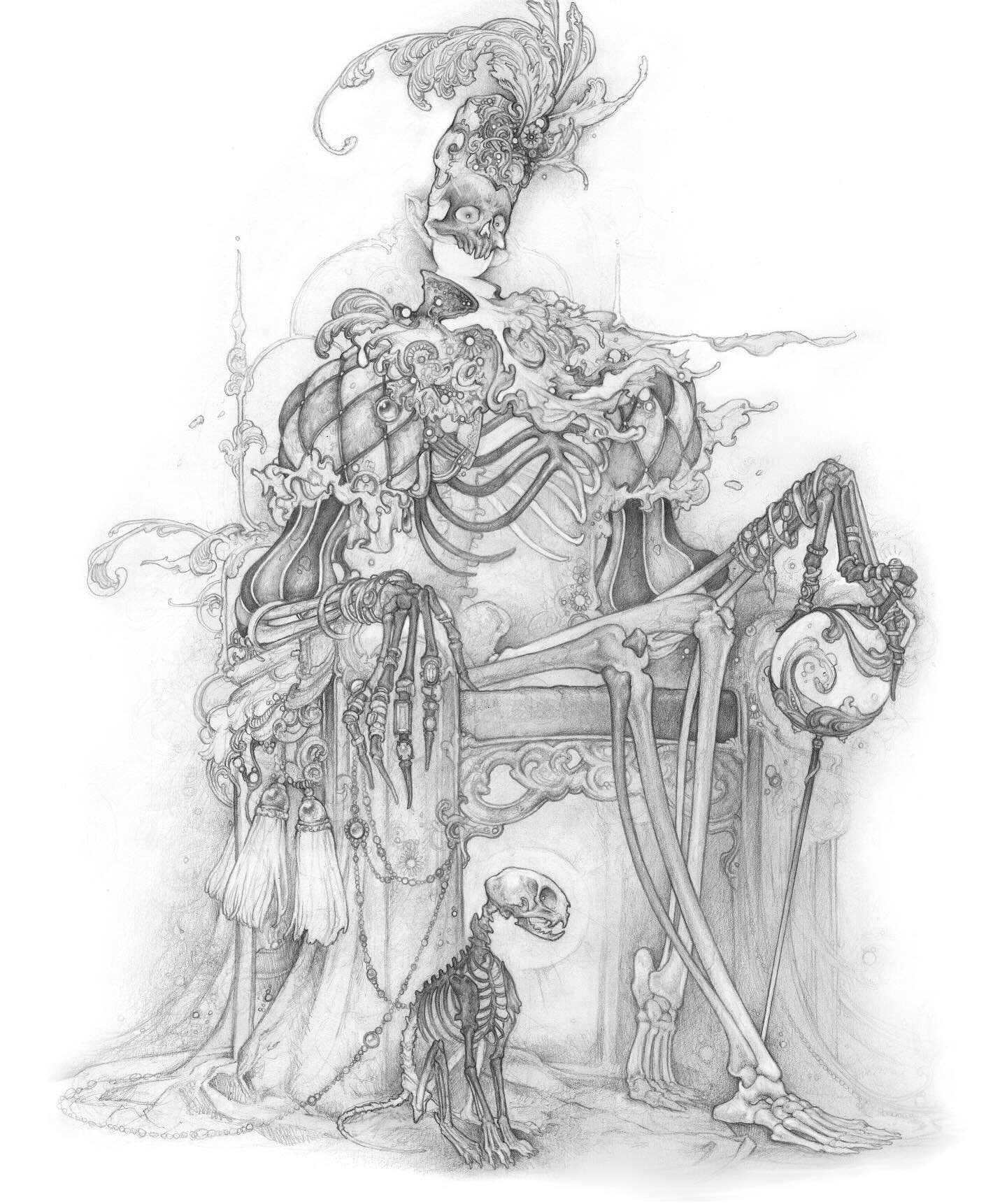&quot;Magnificent, Even in Death&quot; 💀

First official pencil drawing of 2024! This was a fun distraction in between bigger projects. 
I&rsquo;ll be focused for the next two months on my massive 400 page art book that will be coming to Kickstarter