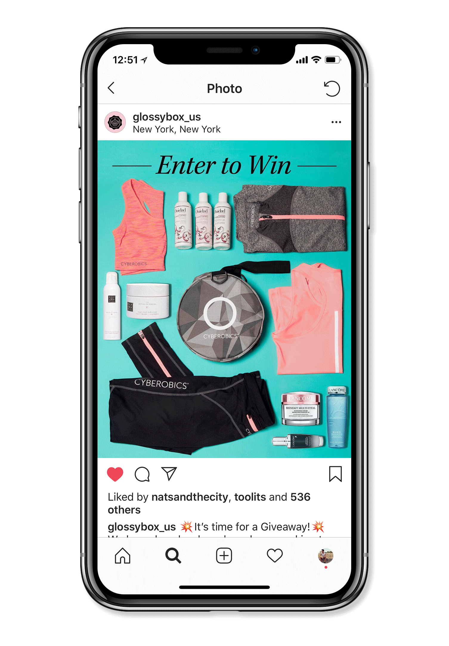 Social media content including UGC Enter to Win contests, themed quotes and brand awareness posts. 