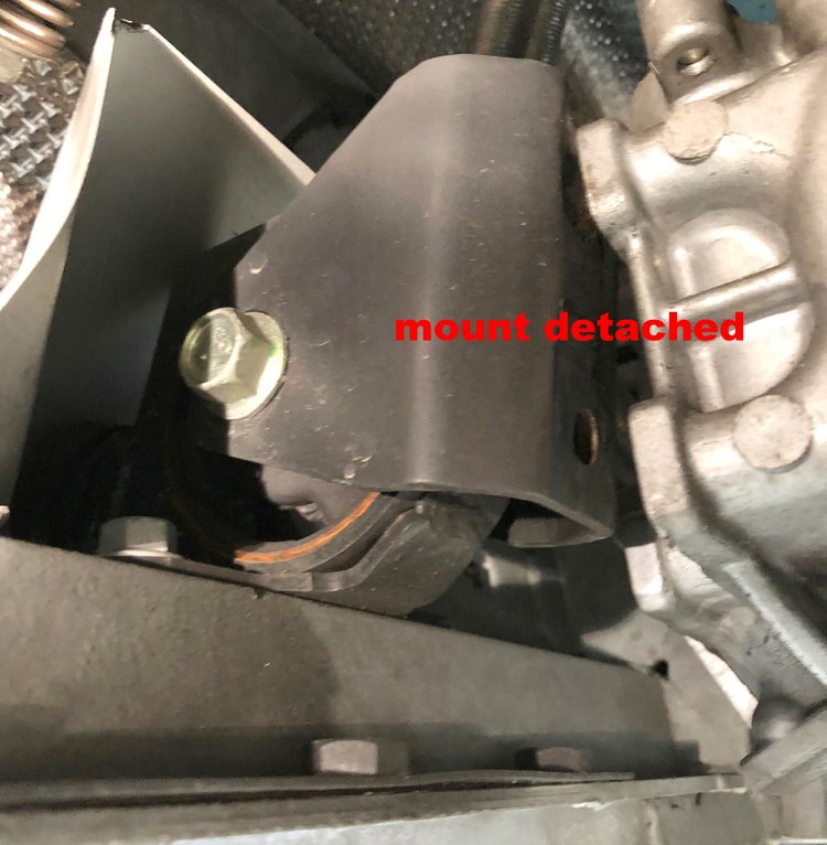 trans mount detached