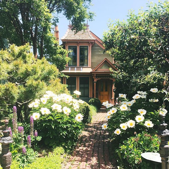 Happy Friday!! I always love waking around and checking out old houses. Today the tiniest house in the city with the biggest blooms caught me with eye 🏡👀 #alwayslookup #oldhouse #tinyhouse #madisonwisconsin