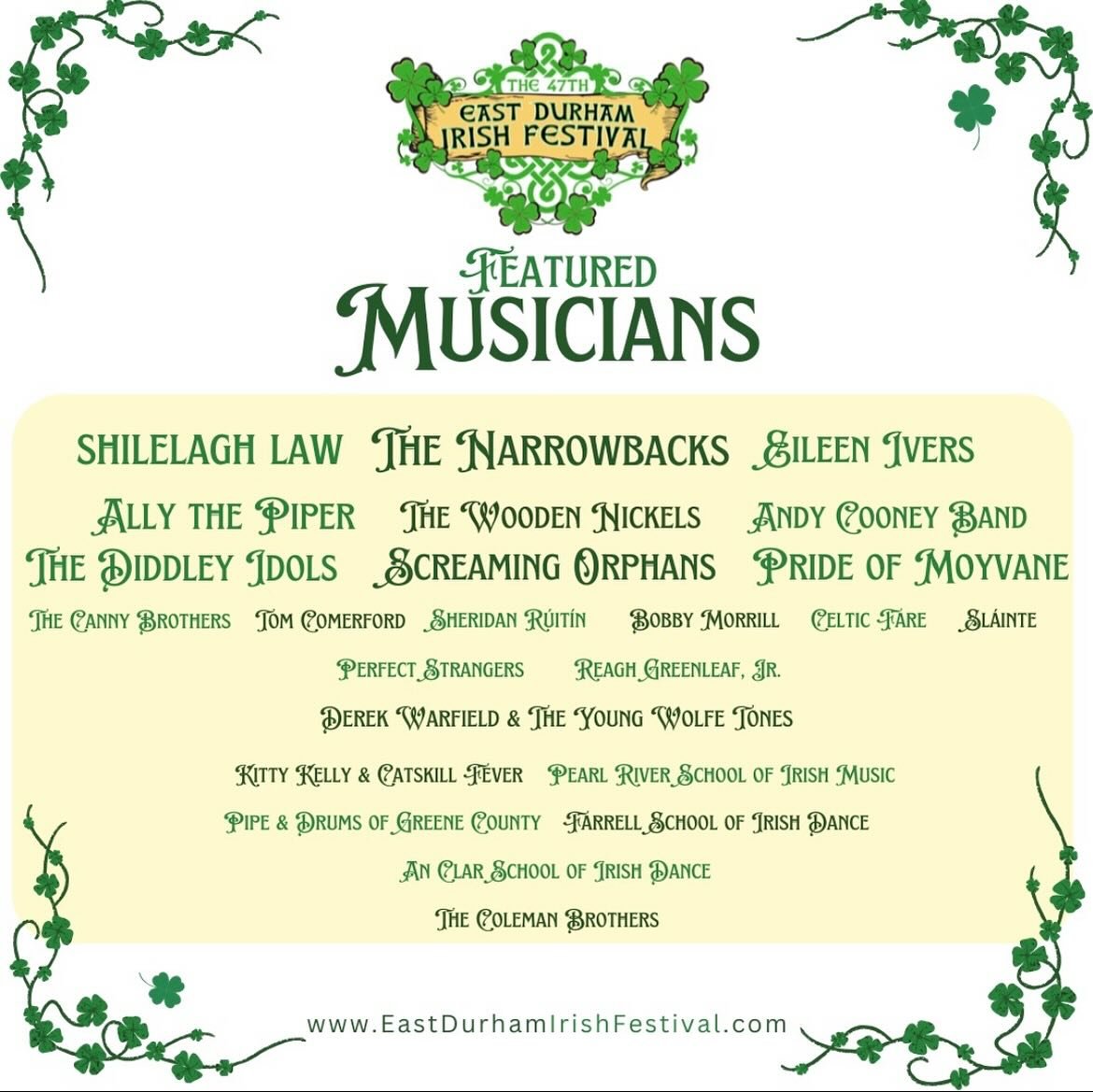 We&rsquo;ll be closing out this years East Durham Irish Festival on Sunday May 26th at 7pm on the &ldquo;Tip Top Stage&rdquo;. We&rsquo;ll see you all there!! #brooklynsown #cbb #eastdurhamirishfestival #celticrootsrock #celticfolk #celticpunk #goodc