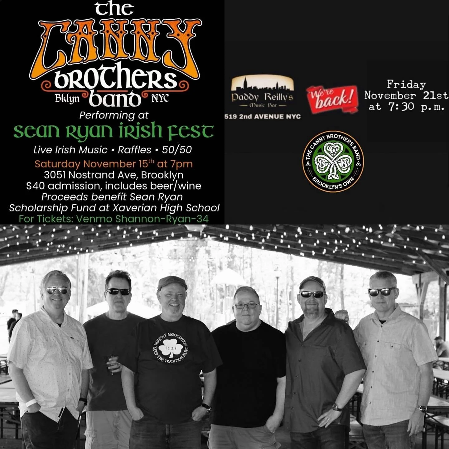 We&rsquo;ve got two great shows coming up this month. We hope to see you all there!! #novembershows #cbb #brooklynsown #celticrootsrock #celticfolk #celticpunk #goodcraic #livemusic #saturday #november15th #friday #november21st #goodtimes #whentheshi