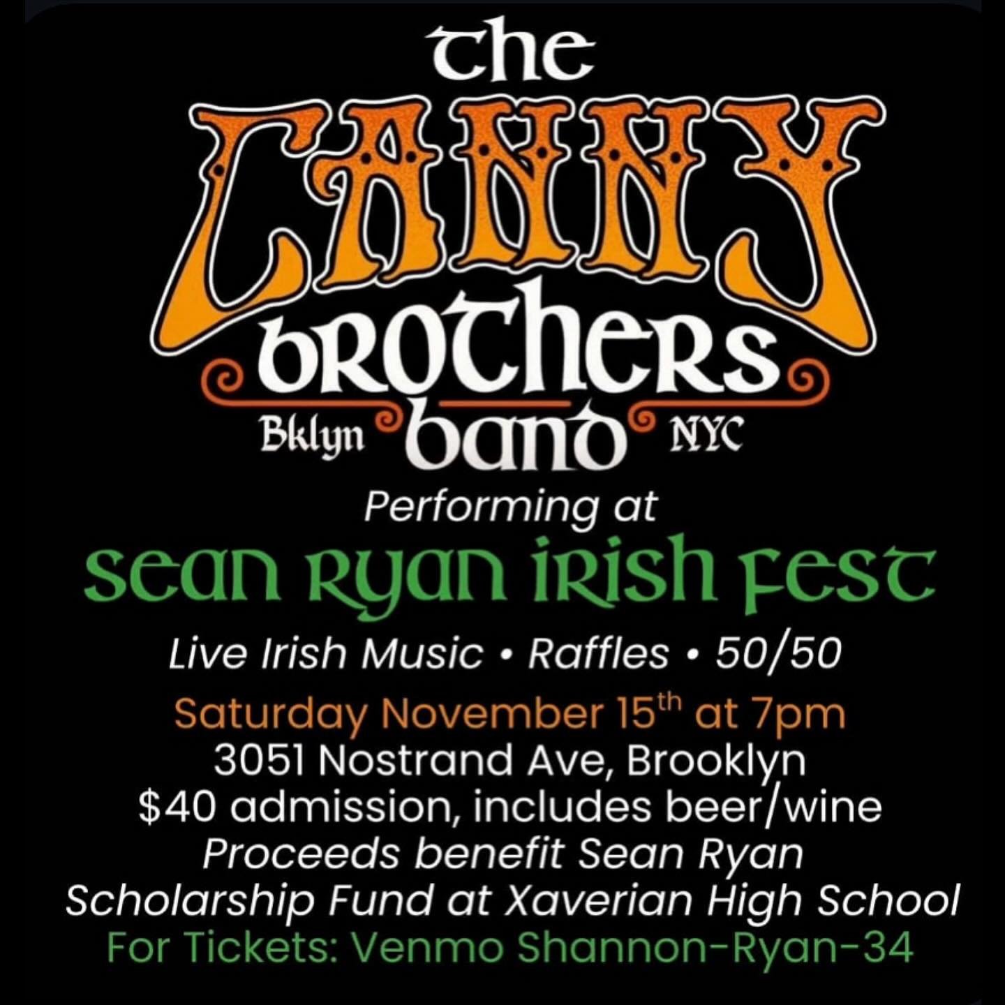 We&rsquo;re back at it tomorrow night at the Sean Ryan Irish Fest in Brooklyn.  Let&rsquo;s do this!! #brooklynsown #cbb #seanryanirishfest #celticrootsrock #celticfolk #celticpunk #goodcraic #fundraiser #scholarship #worthycause #livemusic #raffles 