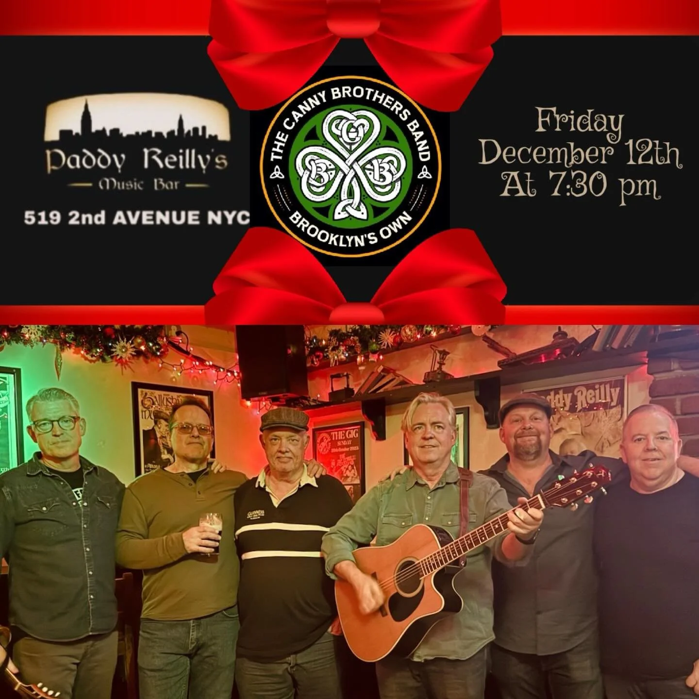 We have a lot of great shows lined up in 2026, but if you want a chance to see us before next year, come join us @paddyreillys on December 12th starting at 7:30pm. We&rsquo;ll see you there!! #brooklynsown #cbb #goodcraic #holidayseason #nyc #paddyre