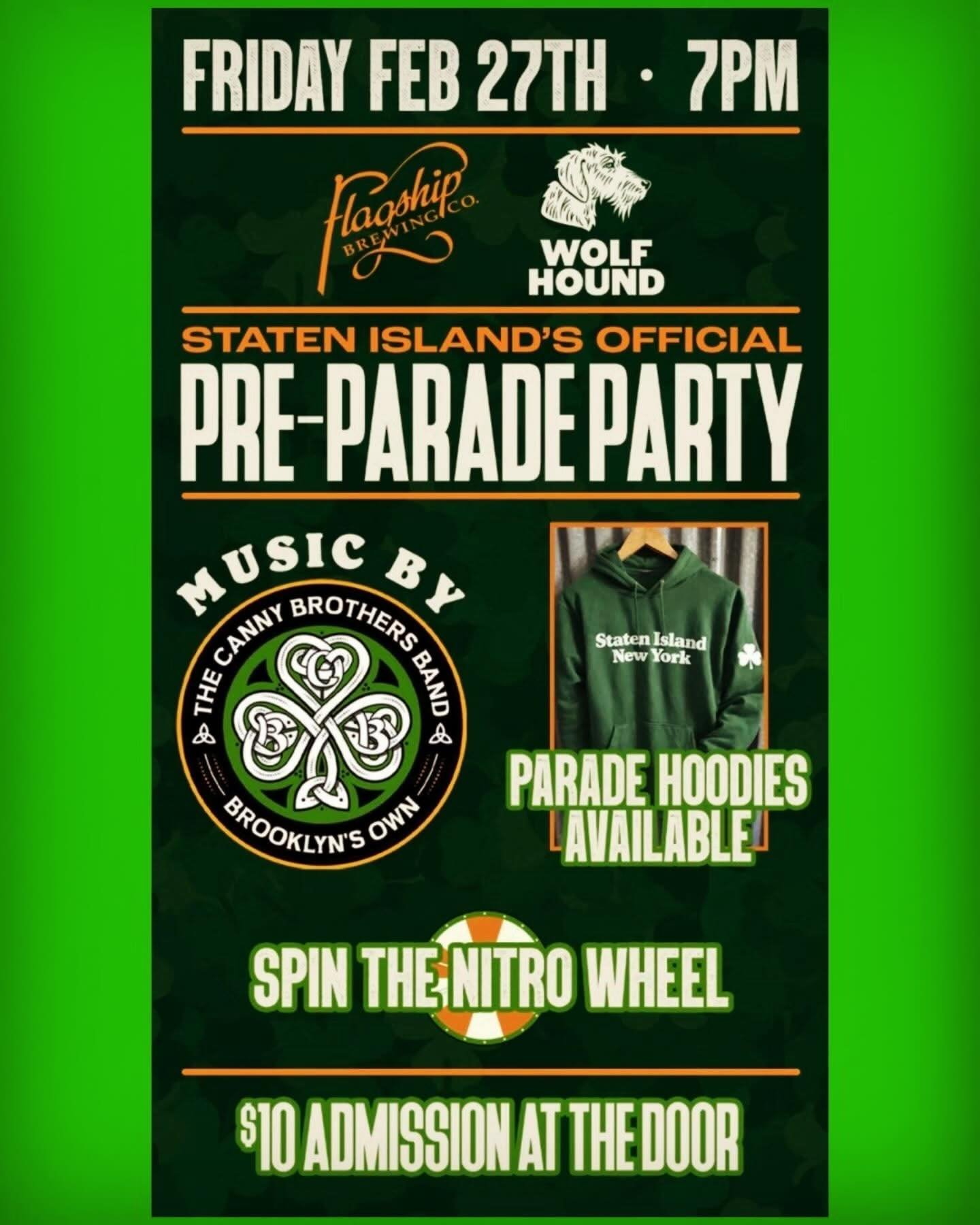 Two weeks to go until we&rsquo;re back at our favorite brewery on Staten Island, Flagship. We&rsquo;ll be kicking off the Staten Island Parade weekend with all our friends at the brewery and celebrating the release of their official parade hoodies. Y