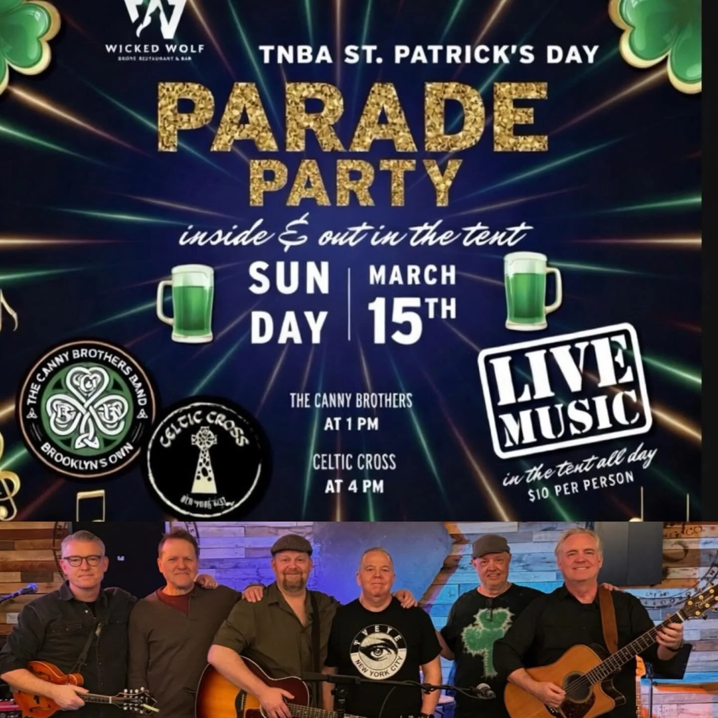 Less than 24 hours to go until we&rsquo;re back under the big tent at the @wickedwolfbx for the best TNBA Parade After Party in the Bronx with our good friends Celtic Cross. Let&rsquo;s do this!!!! #brooklynsown #cbb #celticrootsrock #throggsneckstpa