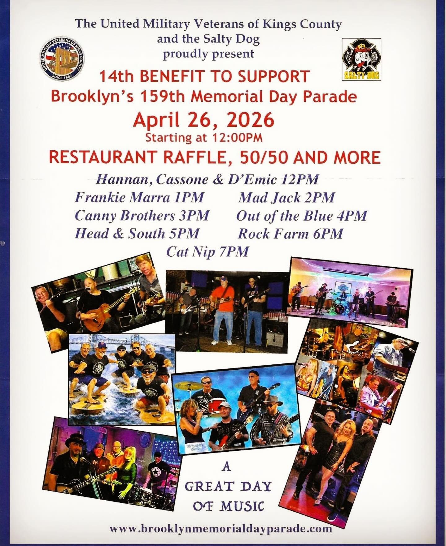 I spy with my little eye (26-52), a date you must put down on your upcoming calendars. Sunday April 26th will be a great day of music you won&rsquo;t want to miss at the Salty Dog in Bay Ridge Brooklyn. Help us support a very worthy cause, the 159th 