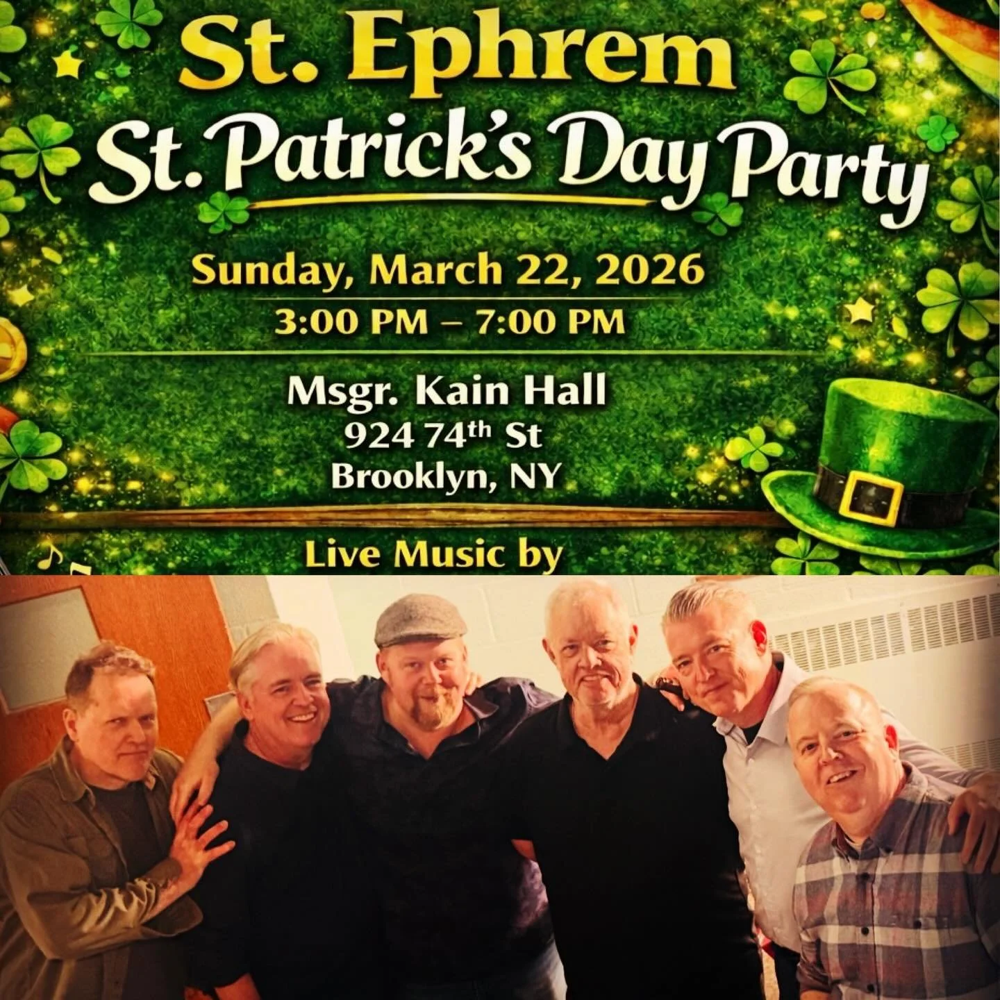 We&rsquo;ll see you today at 3pm right after the Bay Ridge St. Patrick&rsquo;s Day Parade in the St. Ephrem&rsquo;s Gymnasium. Let&rsquo;s do this Brooklyn!!! #brooklynsown #cbb #celticrootsrock #bayridgestpatricksdayparade #afterparty