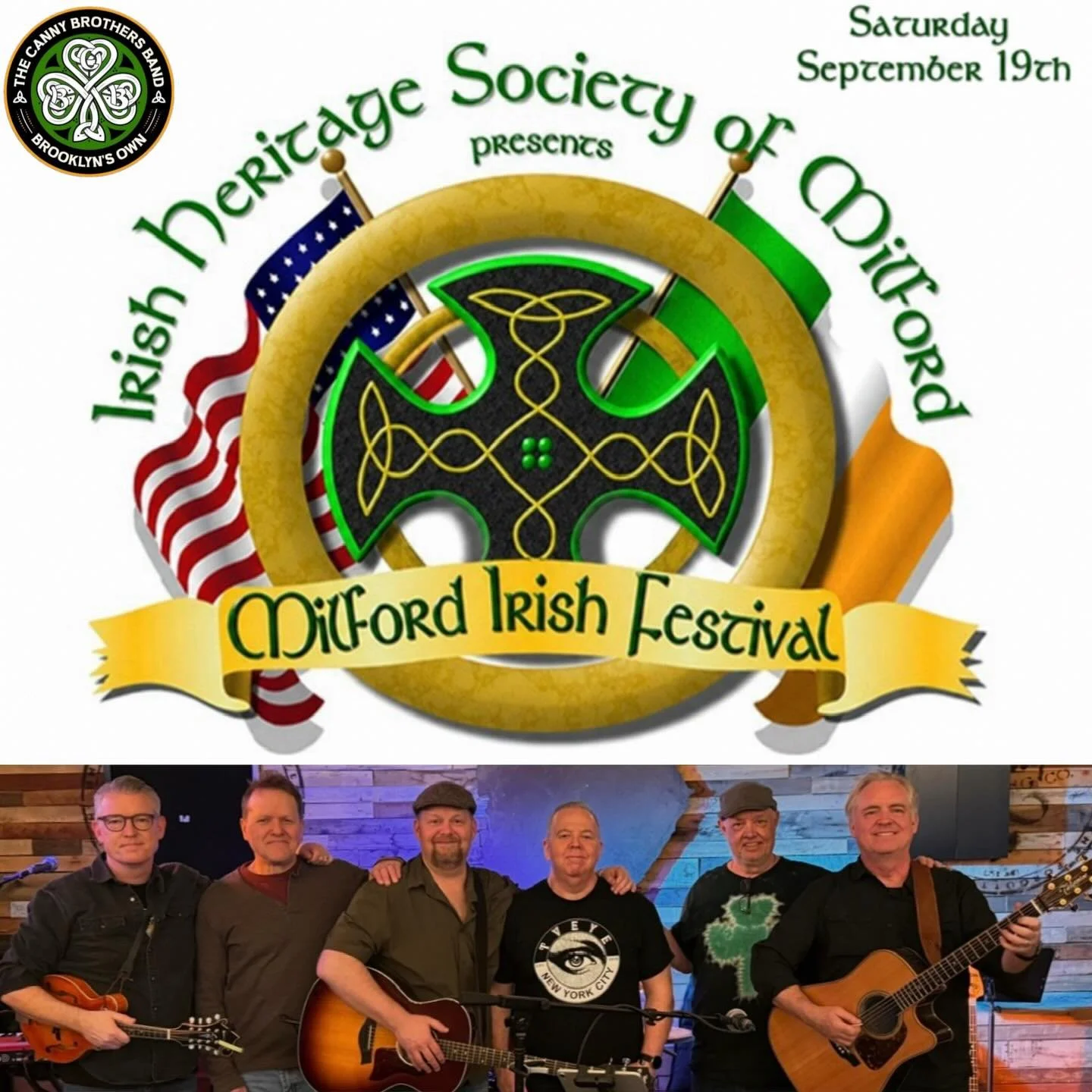 Add the date Saturday September 19th 2026 to your calendar. We&rsquo;ll be playing at this year&rsquo;s Milford Connecticut Irish Festival 8pm-9:30pm. We can&rsquo;t wait, see you there!! #brooklynsown #cbb #celticrootsrock #milfordconnecticut #irish