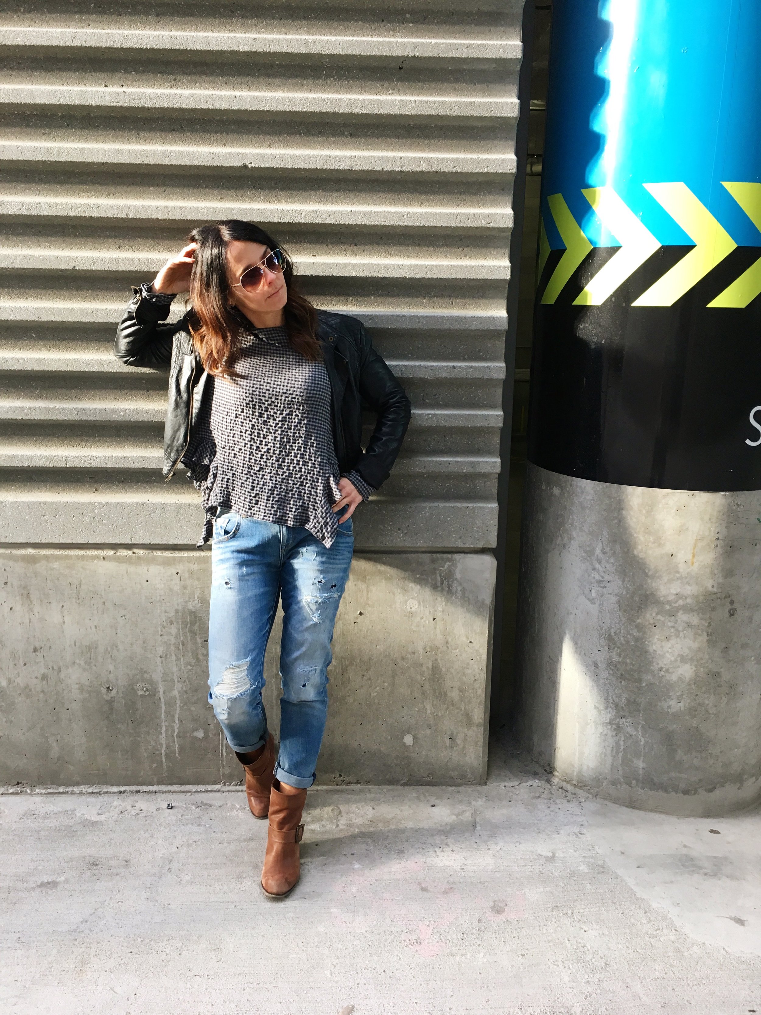 Checkered Tops & Leather Jackets