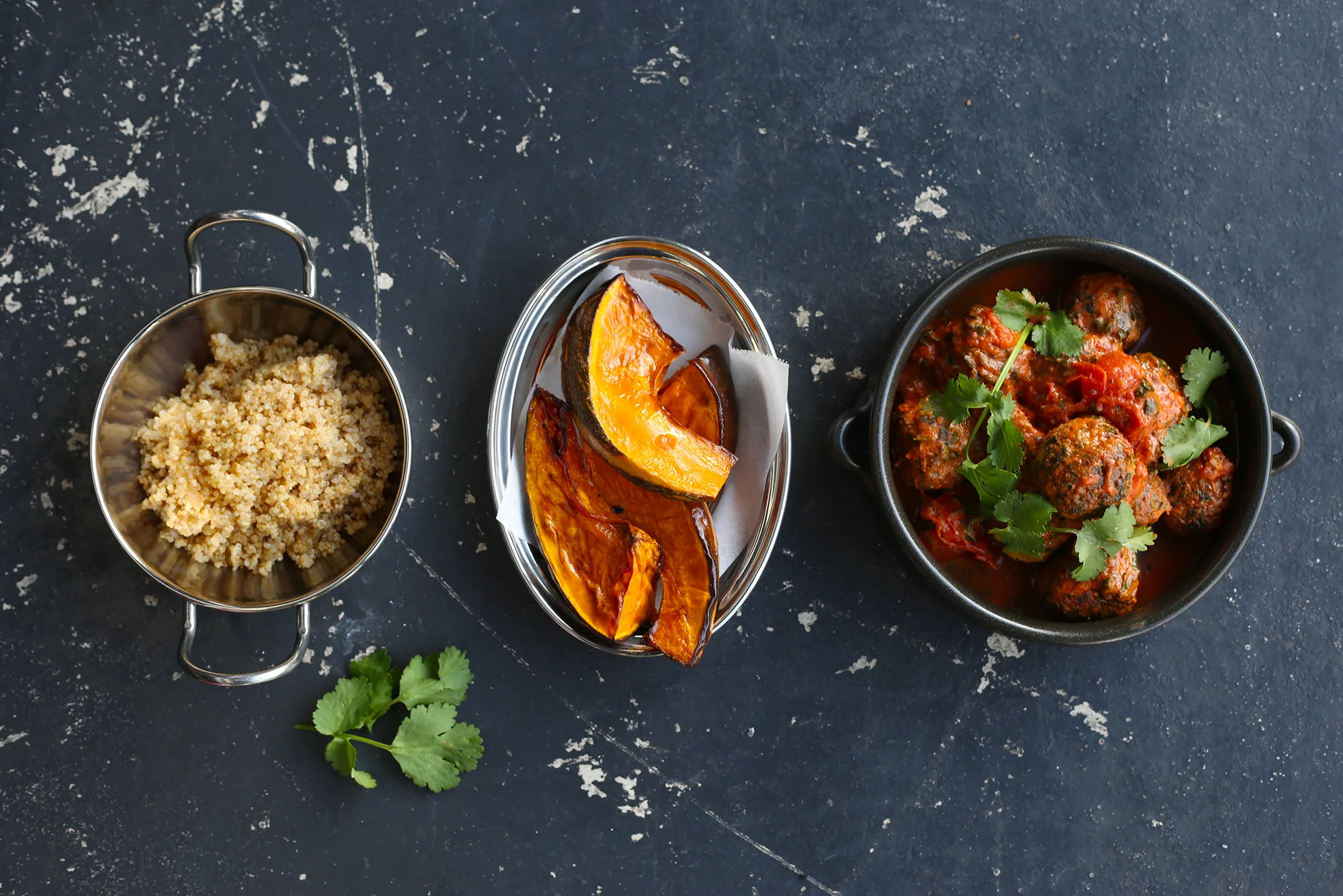 Turkey meatballs with roasted pumpkin, sauteed silverbeet & tahini.jpg