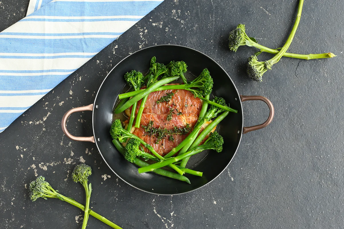 CHAR SUI TURKEY BREAST WITH BROCCOLINI & SAURKRAUT .jpg