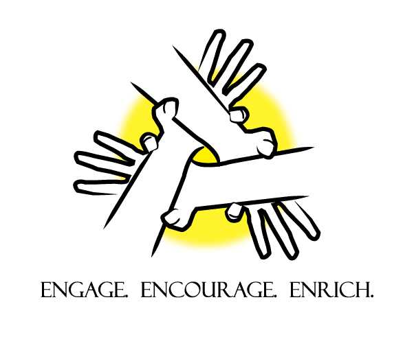  Once we agreed to the interlocking hands/arms, it only made sense to use the fingers to pull off both the "Three" and the "E". Finished it off with the requested splash of yellow - the primary color of the campaign. 