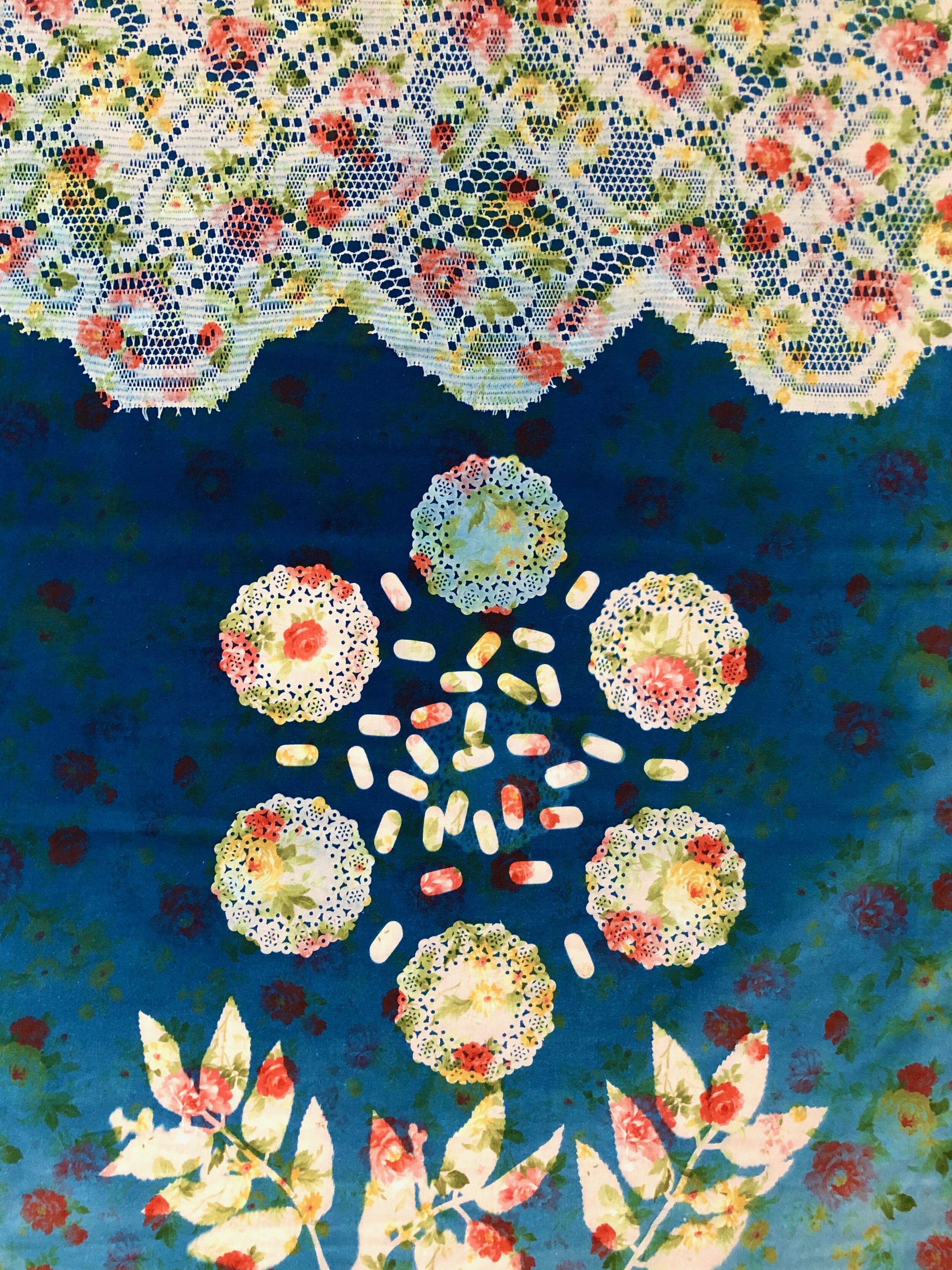Warner Ball Truvada Blue II 2020 cyanotype on fabric 20” x 16” $325 www.warnerballart.com