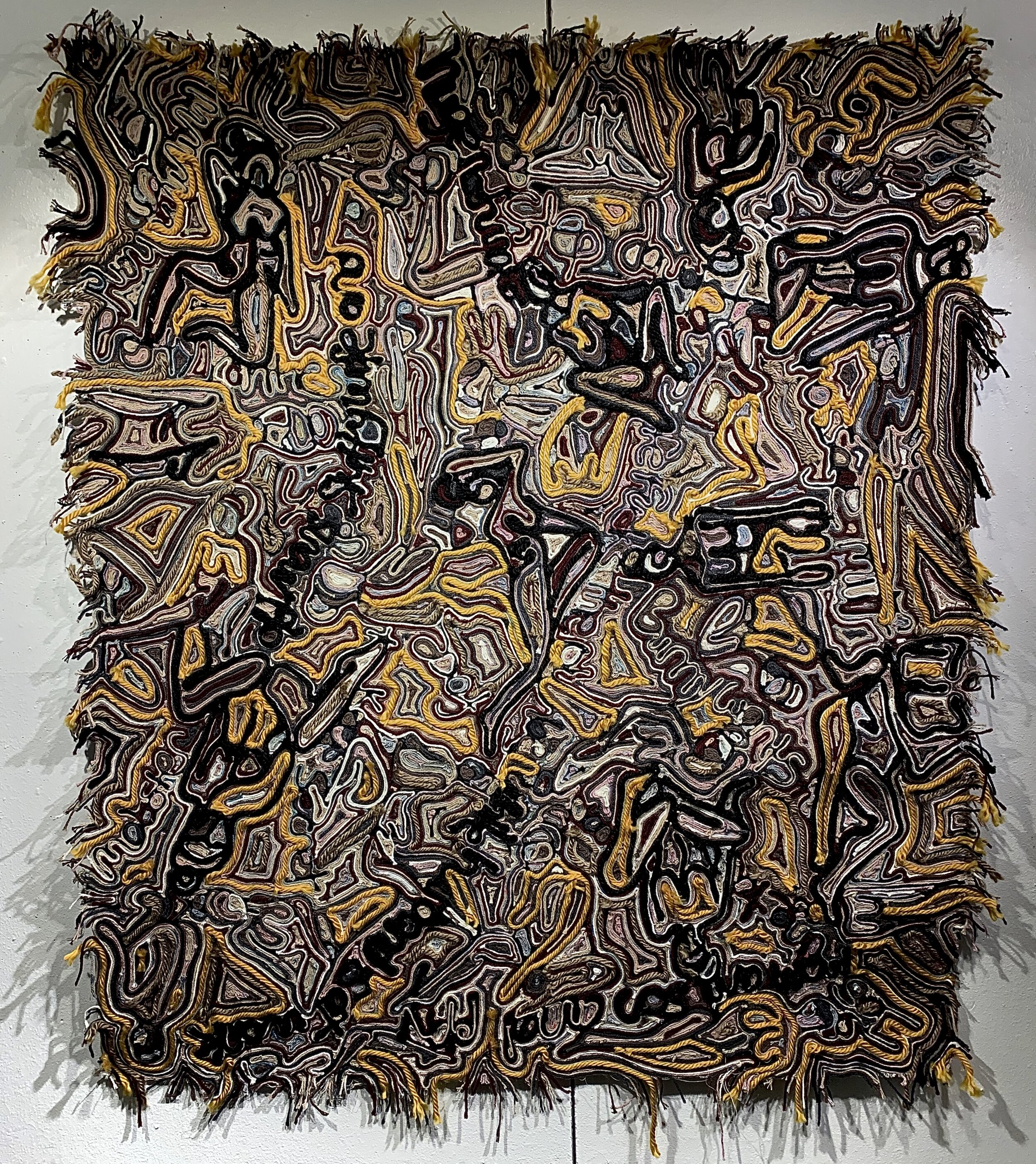 Sonja Czekalski The Top 10 2019 yarn and adhesive on canvas 48” x 52” $5,200