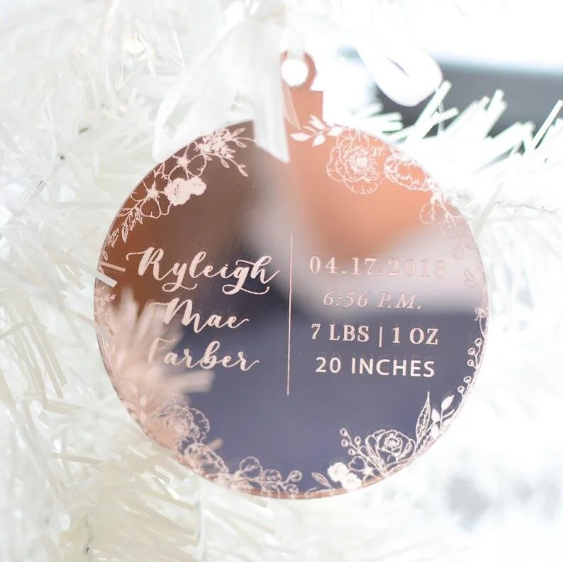 Baby Girl Personalized Baby's First Christmas Ornament 2018