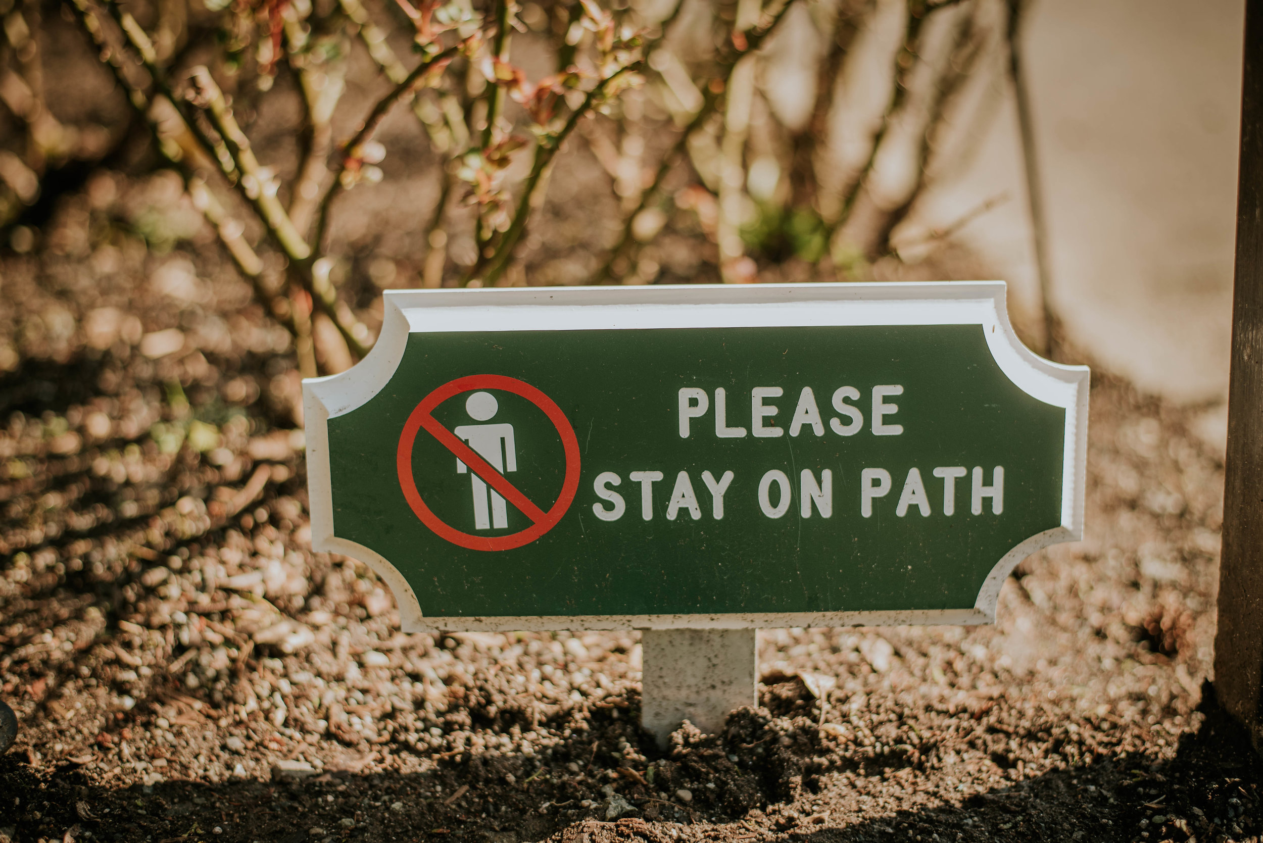 I'll stay on the path!