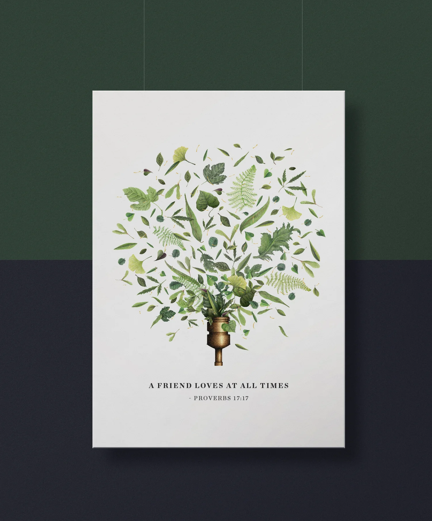  Front-of-card illustration on a wedding invite for a plant-loving friend. 