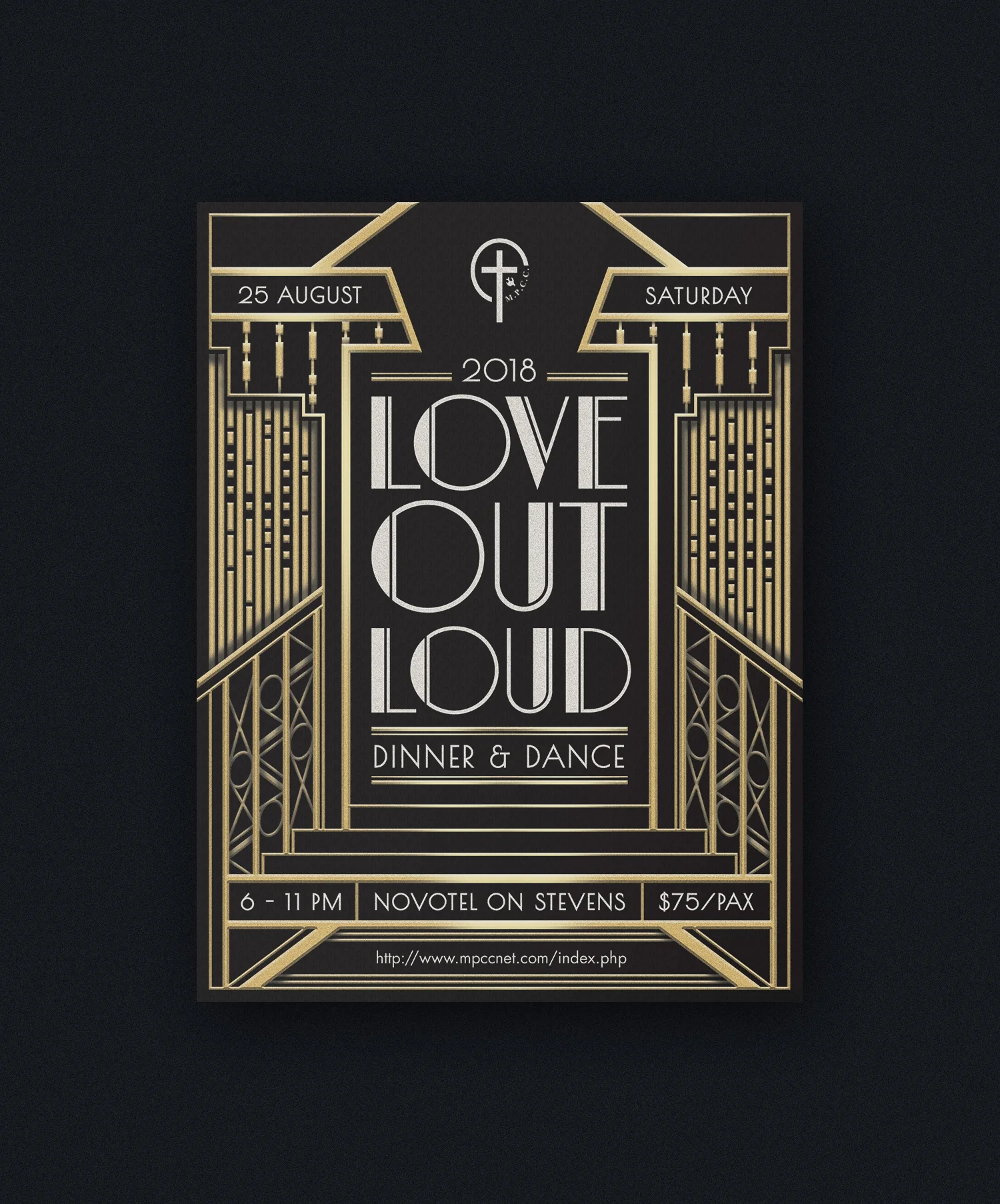  Ticket and e-invitation to MPCC’S Gatsby-themed dinner and dance. 