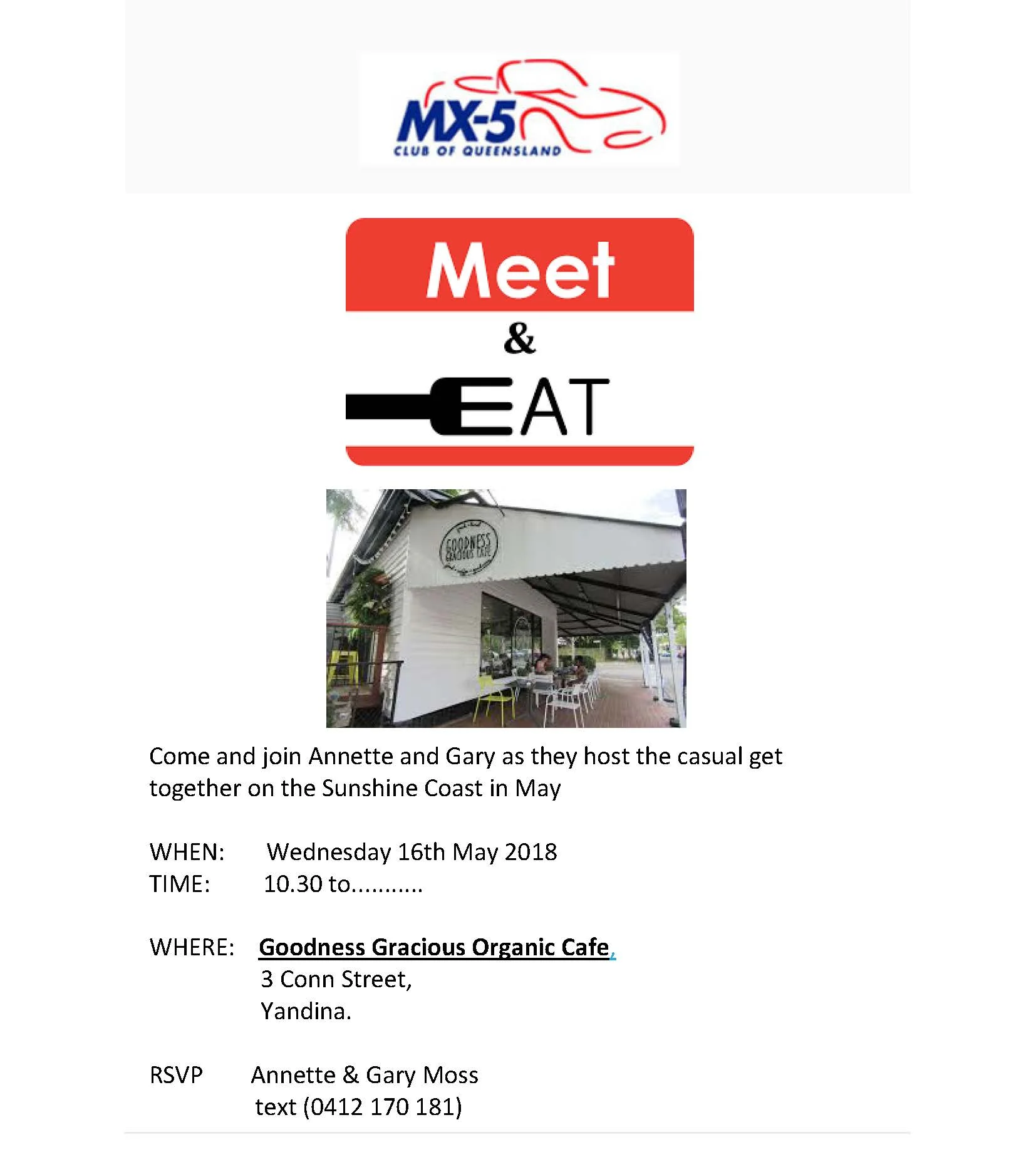 Come and join Annette and Gary as they host the casual get together on the Sunshine Coast in May.jpg