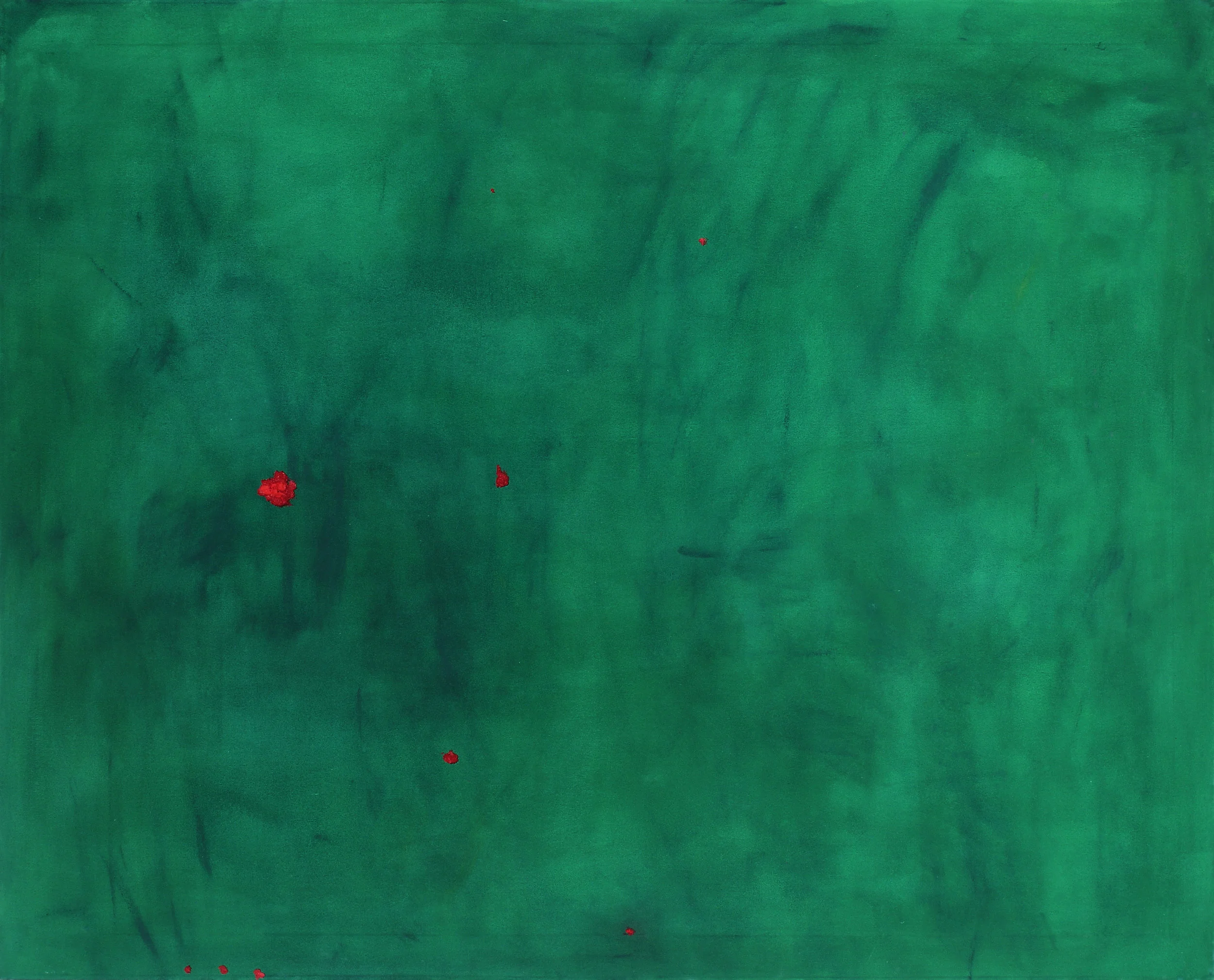 It's so green ! #2 2017,     oil, oil stick and wax on canvas,58 x 48                                                   