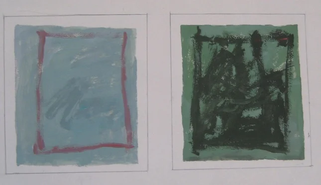 Green door 1 2011, Mixed media on paper, 22.5 x 28.5