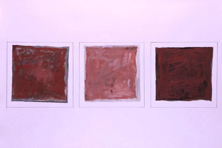 Red door 2011, Mixed media on paper, 12.5 x 34