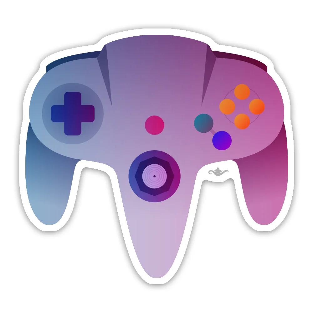 Nintendo 64 Controller Sticker Decal For Laptop Or Any Flat Surface Grantedesigns