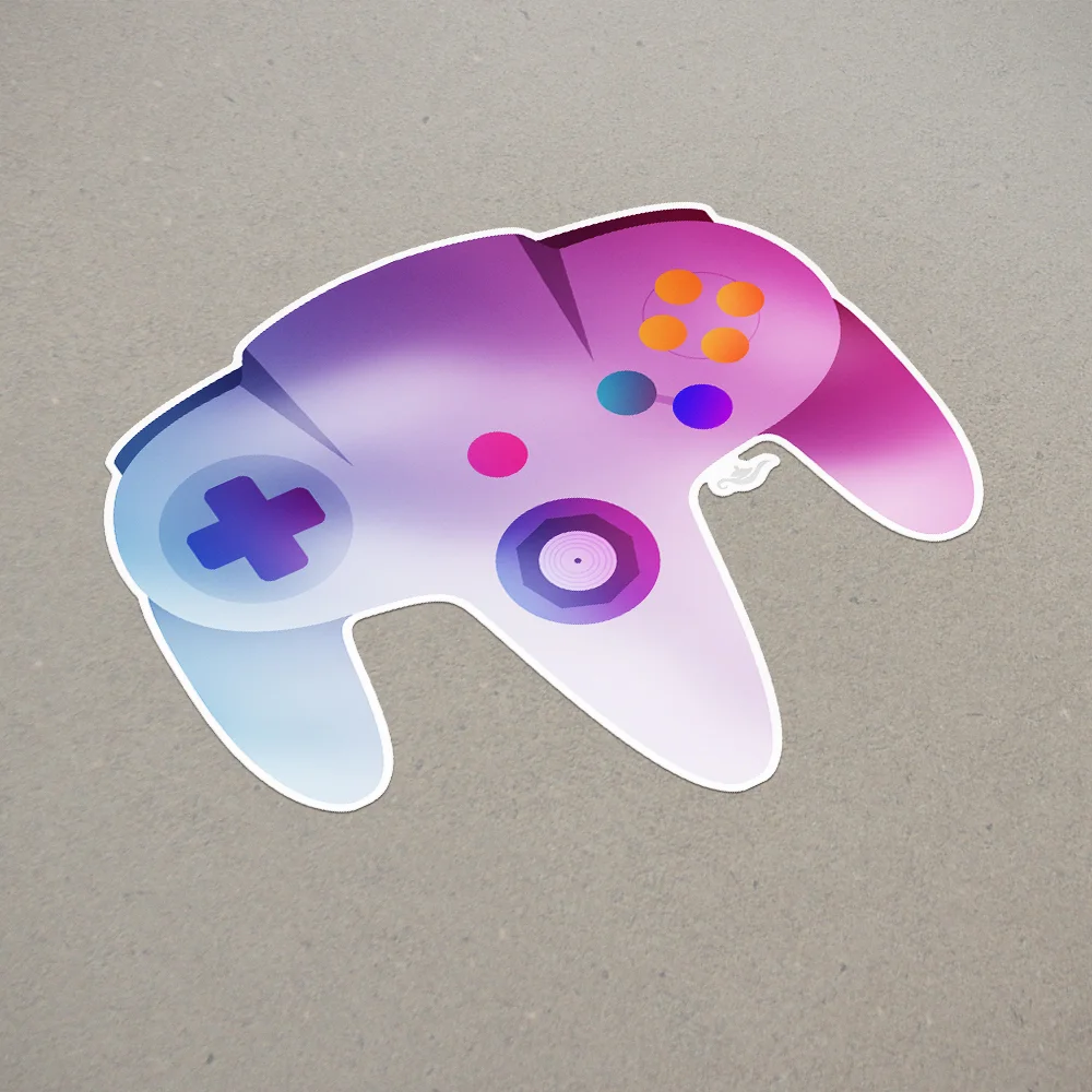 Nintendo 64 Controller Sticker Decal For Laptop Or Any Flat Surface Grantedesigns
