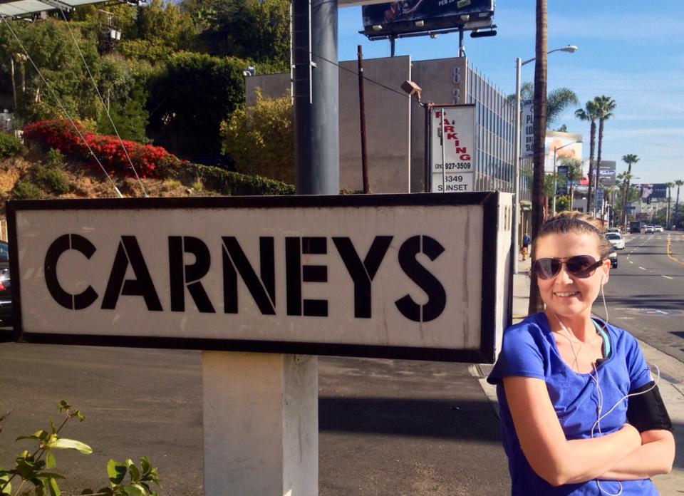Running on the Sunset Strip (by my restaurant; photo by Steven Seighman )
