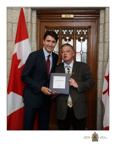Art Milnes with Canadian Prime Minister Justin Trudeau