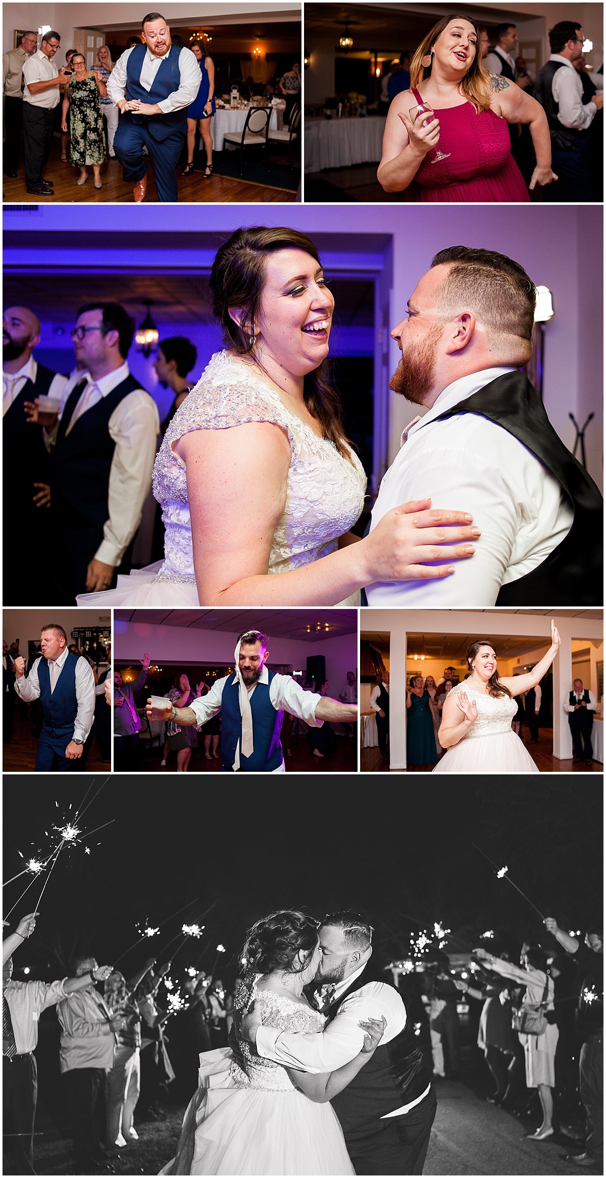 bride and groom sparkler exit erie pa wedding photographer