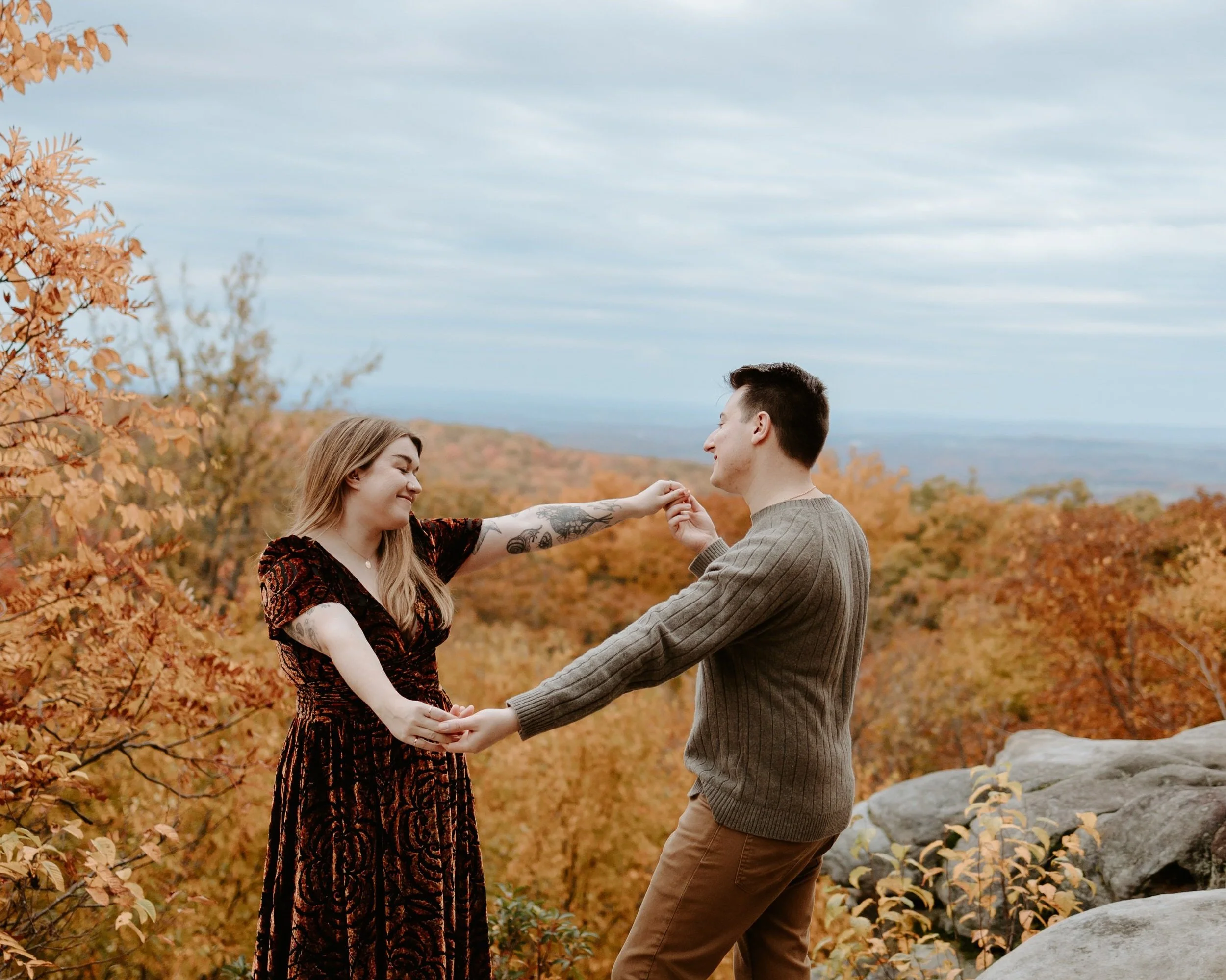 Moody Autumn Engagement Session at Beam Rocks | Mary+Mark