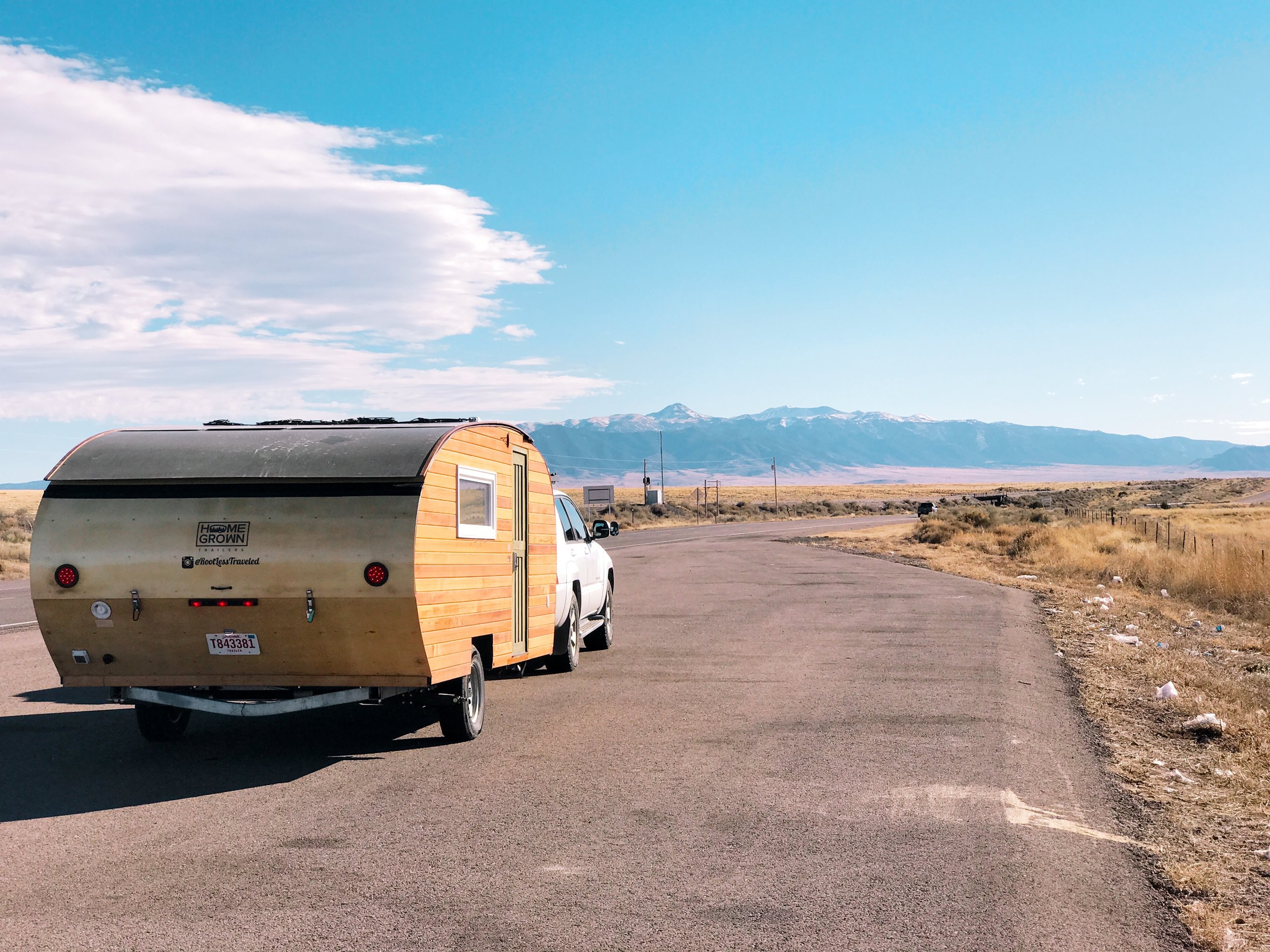Making lunch on the side of the road in the middle of New Mexico