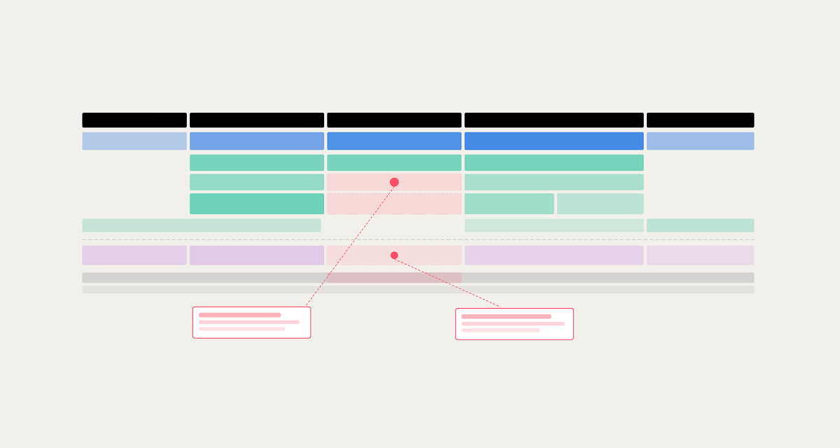 A section of a map with a seam annotated.