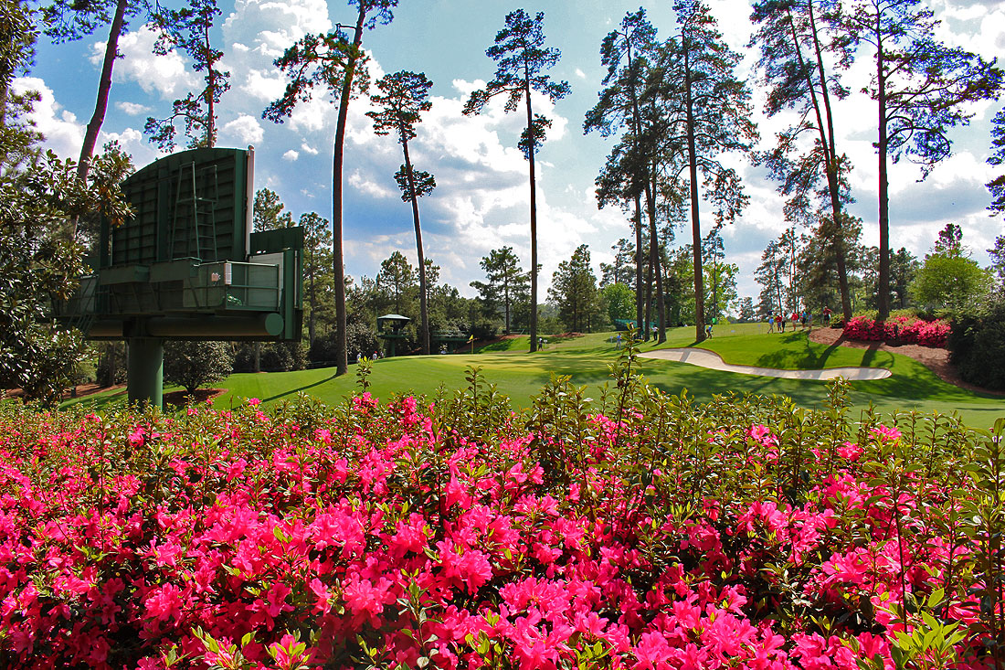 The 'can't believe your eyes' 10th Green at Augusta National where Bubba Watson's miracle shot played out at the 2012 Masters. 