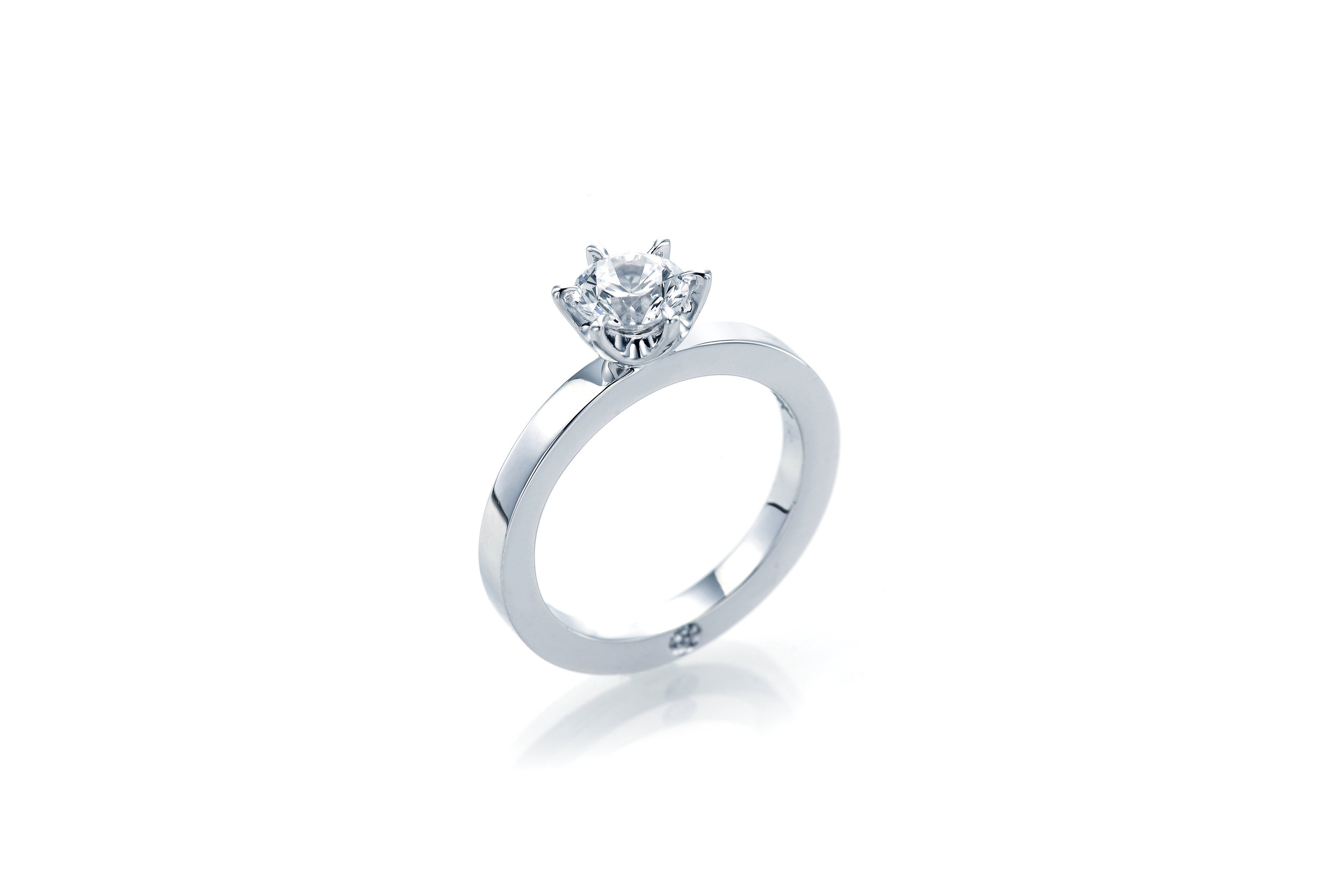 Square Edge engagement ring 1ct diamond solitaire 18K white gold