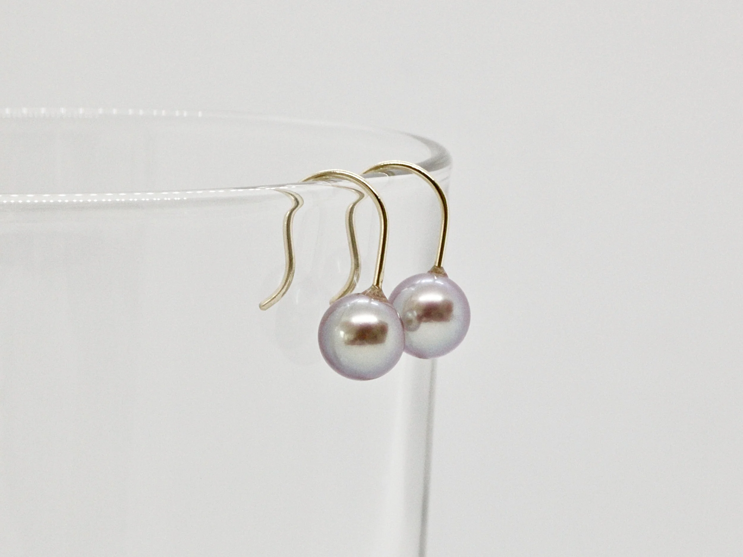 Lavender pearl drop earrings