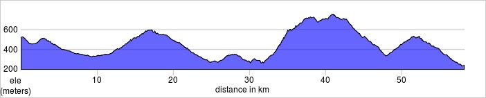 Day five, Radda to Greve in Chianti. Shorter and longer rides available. 58.2km, 1212m