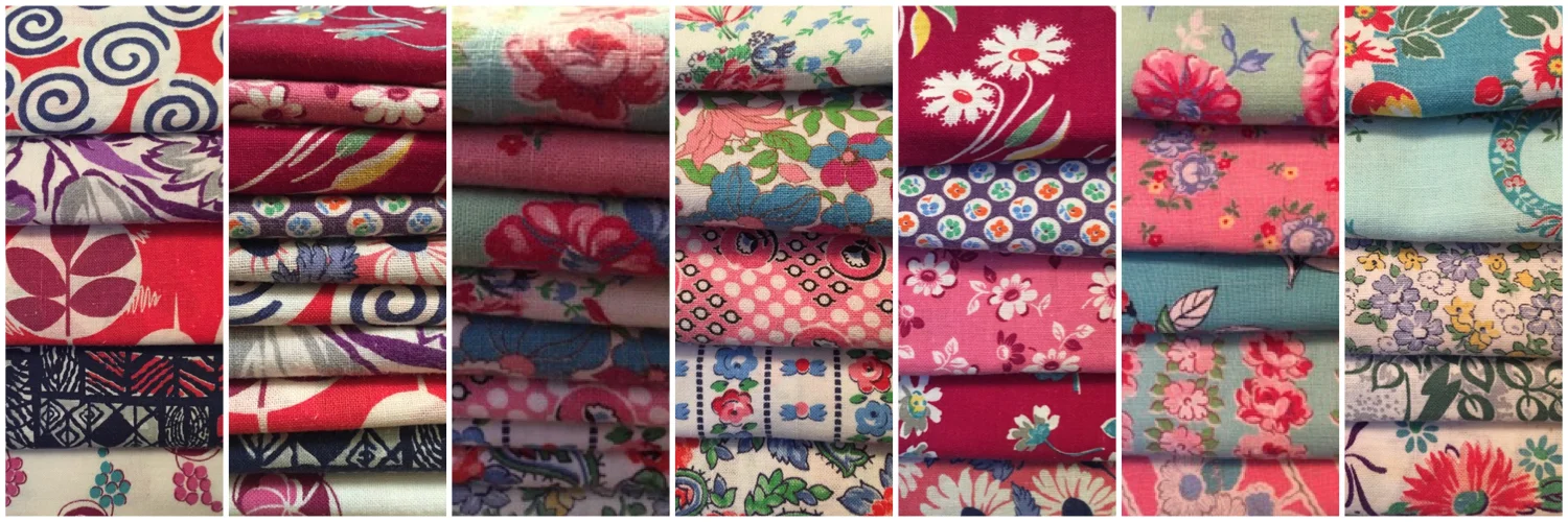 A fantastic selection of genuine feedsack fabric - available from Donna Flower Vintage