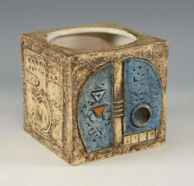 Cornish Troika cube form vase estimated at £100-150