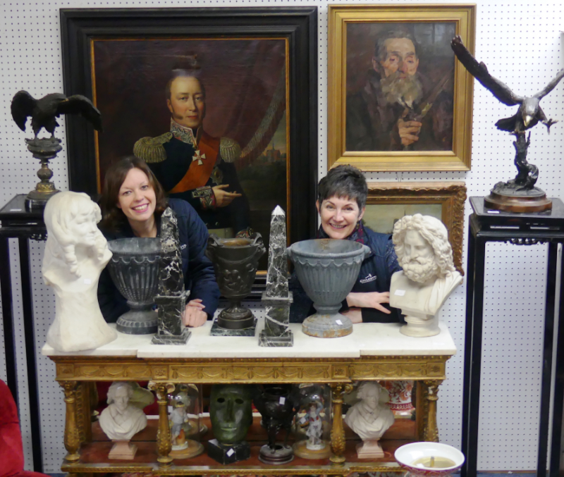 Jenny Bell and Liz Chilcott with items from Millers at the Anchor.png