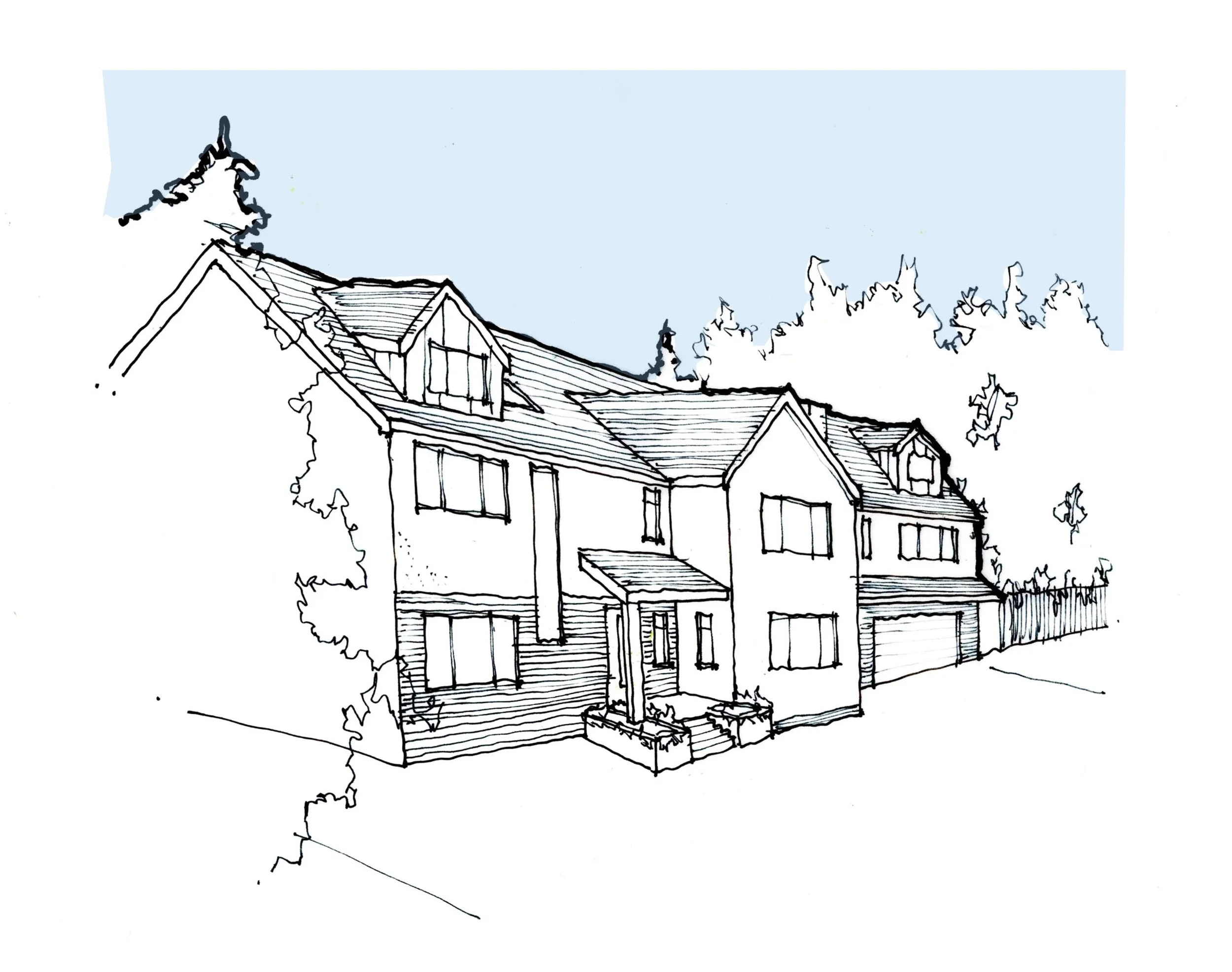 Initial sketch view of the design proposal