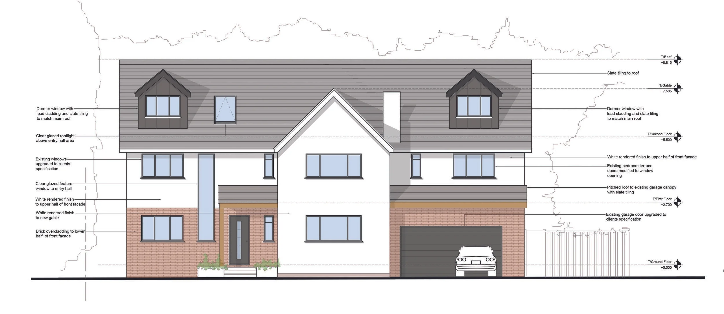 Elevational view of the approved design