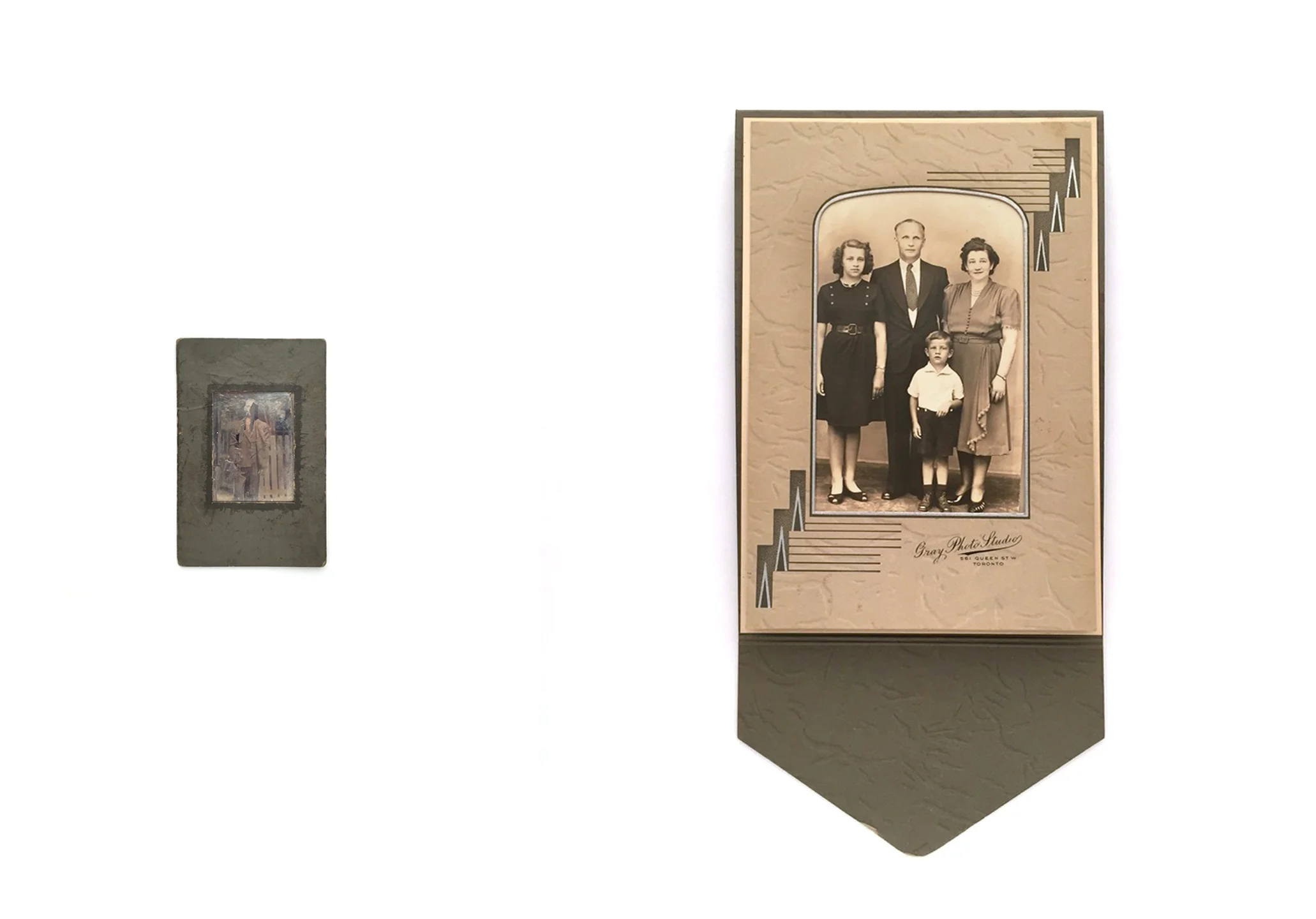 Left photo of Kazimierz Macinski in Poland only known photo outside of Canada Right photo of John Machinski in Canada with family Toronto years later