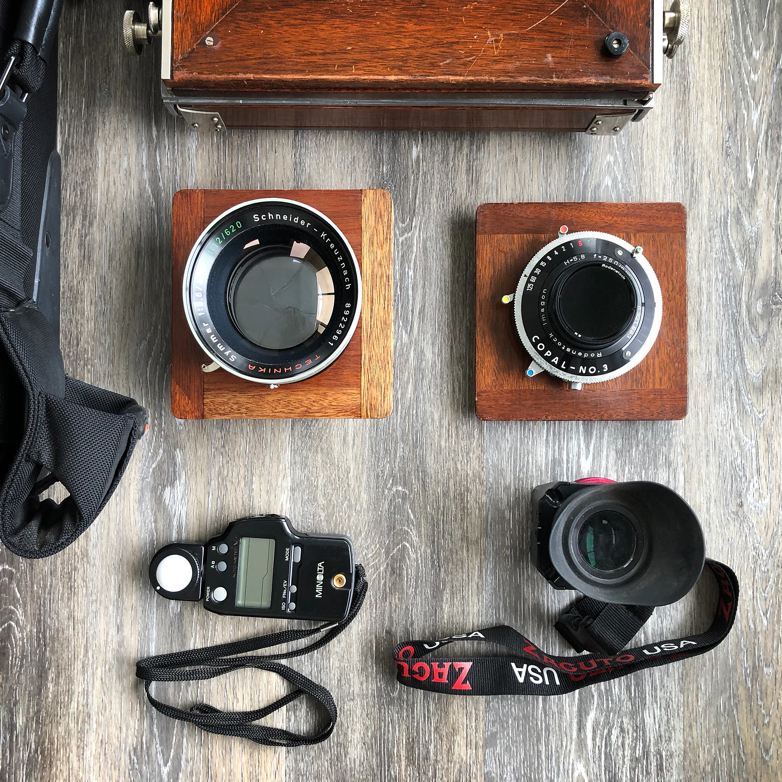 Fig. 1: 360/620mm Technika Symmar Lens On The Right (Source: Machinski, 2019)