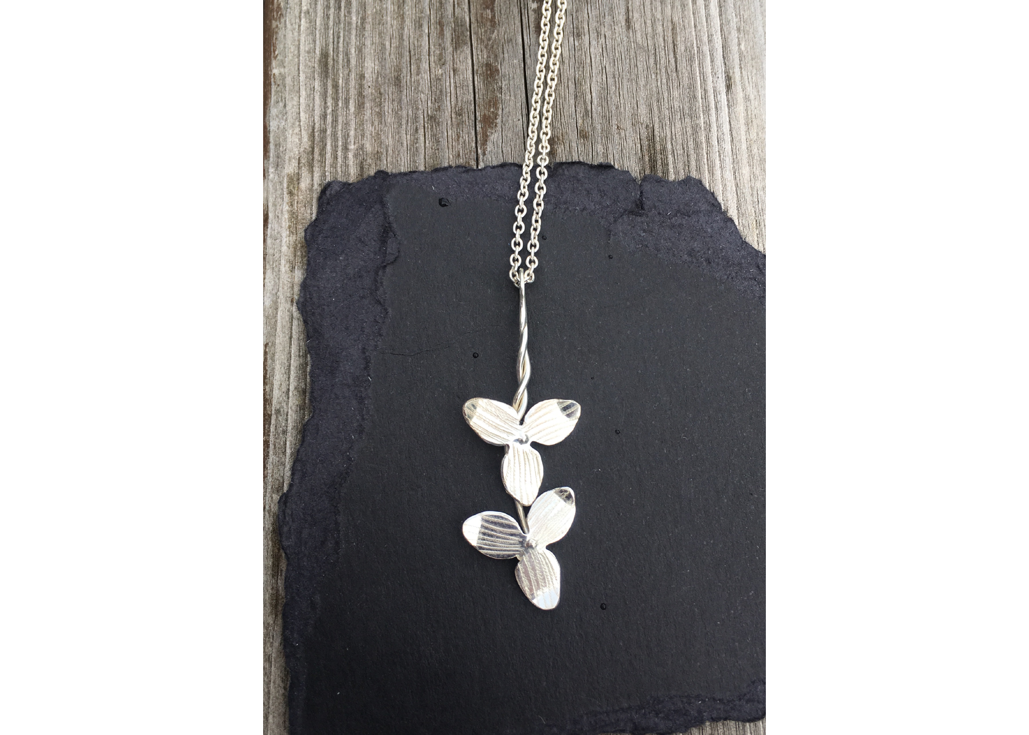 Silver Orchid Double Pendant